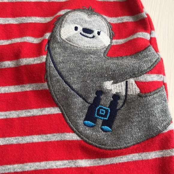 Carters red/gray striped romper 24 mos. - Picture 3 of 5